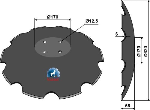 Notched disc - Ø610x6