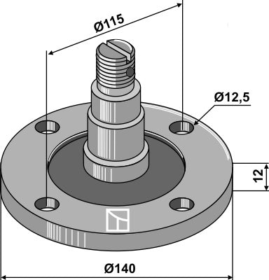 Bearing flange with axle