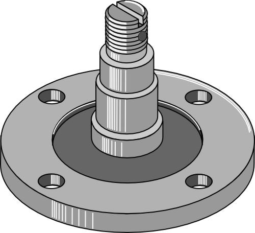 Bearing flange with axle