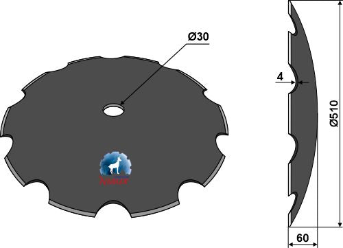 Notched disc Ø510x4