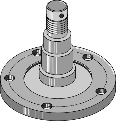 Bearing flange with axle