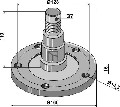 Bearing flange with axle
