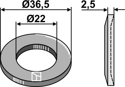 Washer Ø36,5x2,5xØ22
