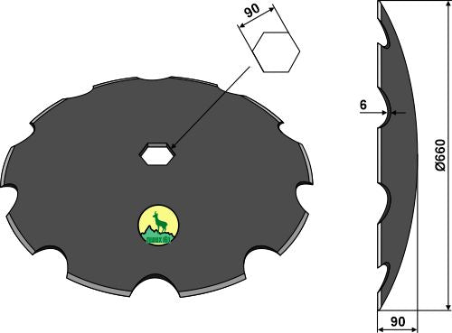 Notched disc Ø660x6