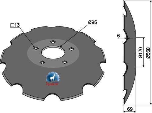 Notched disc - Ø568x6 m.
