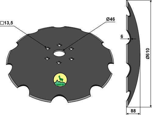 Notched disc - Ø610x6