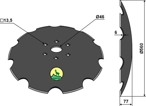 Notched disc - Ø560x6