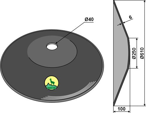 Plain disc Ø610x6 - Truncated