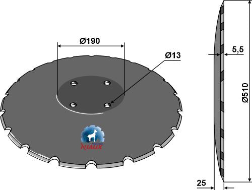 Concave discØ510x5,5  - notched