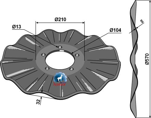 Wavy disc Ø570x5