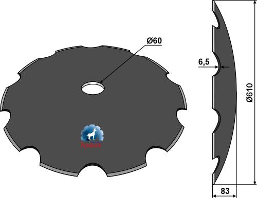 Notched disc Ø610x6,5