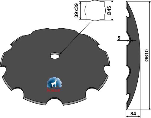 Notched disc Ø610x5