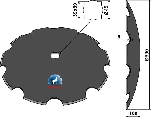 Notched disc Ø660x6
