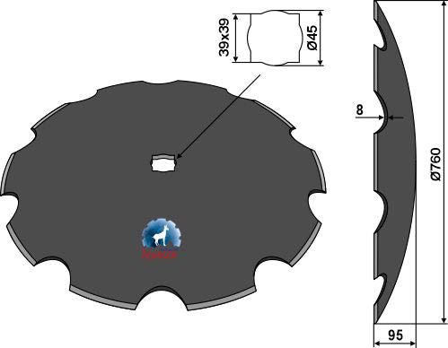 Notched disc Ø760x8