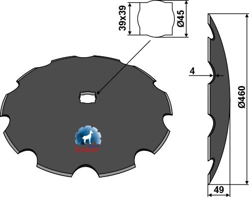 Notched disc Ø460x4