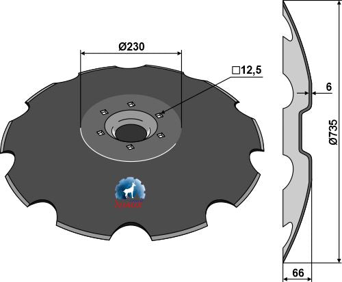 Notched disc - Ø735x6