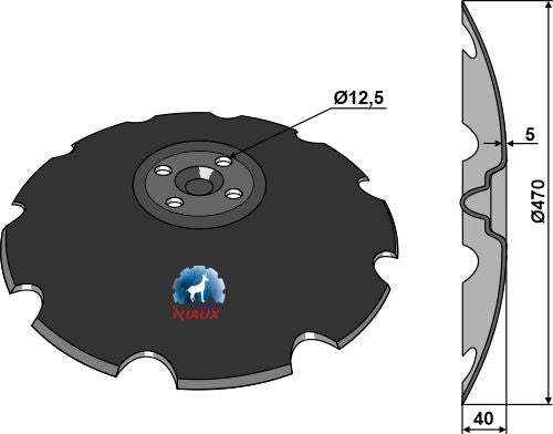 Notched disc Ø470x5