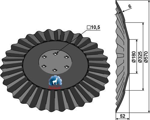 Wavy disc Ø570x6