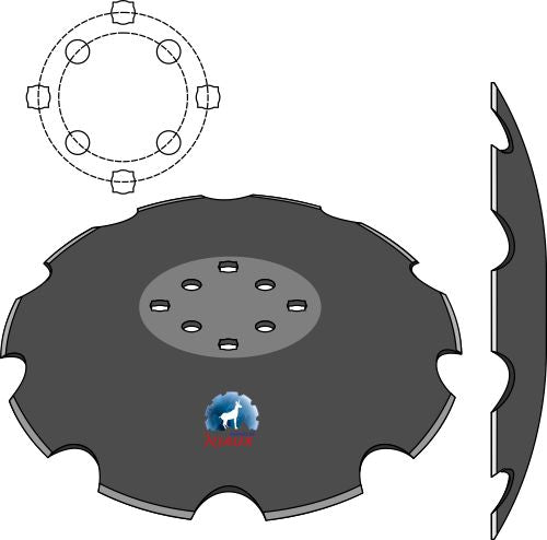 Notched disc - Ø610x5 m.