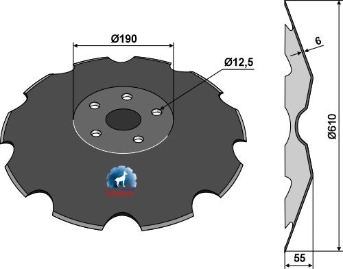 Notched disc Ø610x6