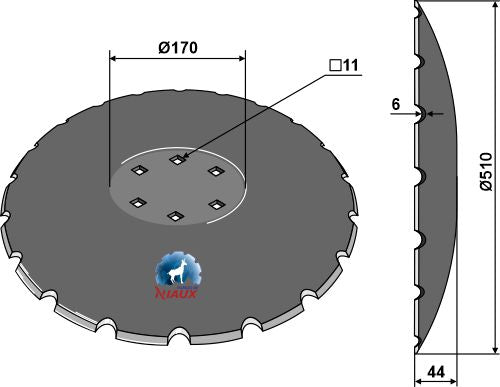 Notched disc - Ø510x6