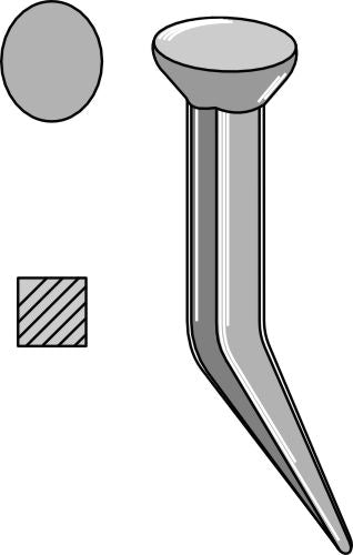 Weld-on harrow teeth with collar
