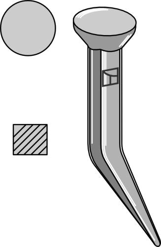 Weld-on harrow teeth with collar