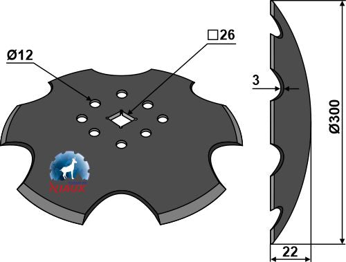 Notched disc Ø300x3