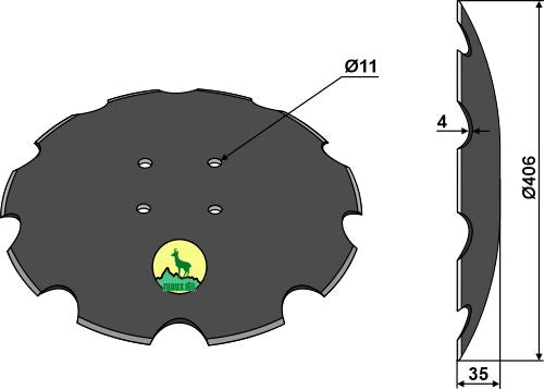 Notched disc - Ø406x4