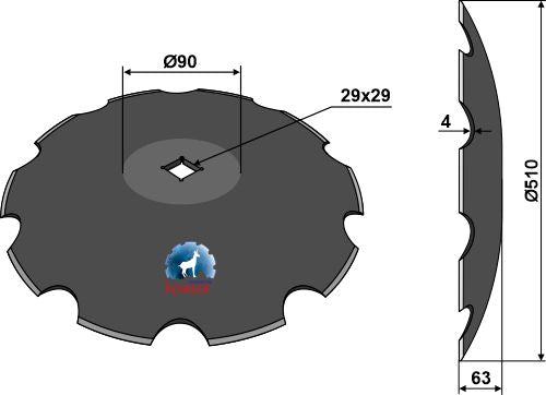 Notched disc Ø510x4