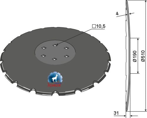 Notched disc Ø510x4