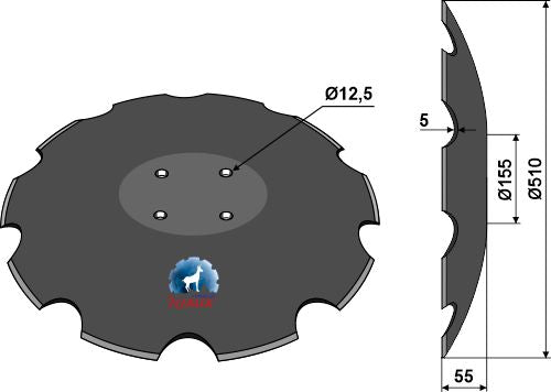 Notched disc - Ø510x5 m