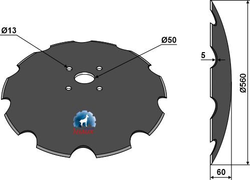 Notched disc - Ø560x5