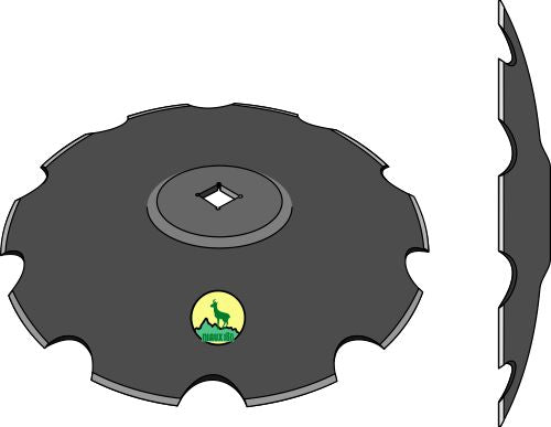 Notched disc with flat neck - Ø710