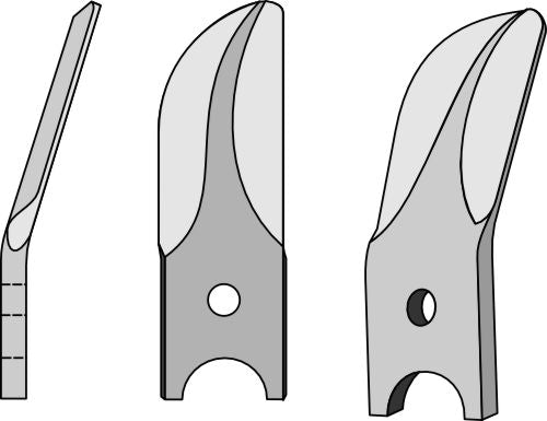 Divided rotary harrow-blade from boron steel, right