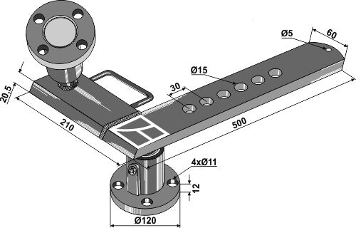 Disc-hub with shank - central model