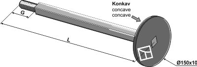 Square shaft 25x25 - 450 - M24x2
