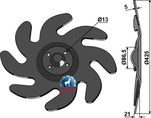 Levelling disc - left