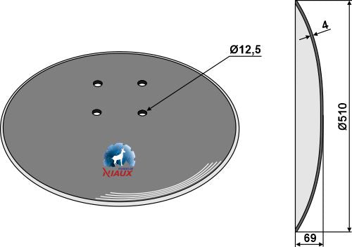 Plain disc Ø510x4