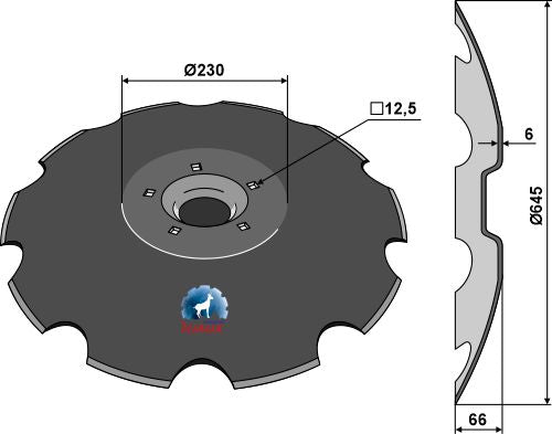 Notched disc Ø645x6