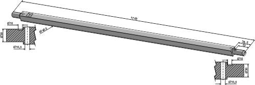 Square shaft 40x40 - 1740mm
