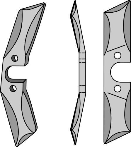 Rotary harrow-blade straight from boron steel, left