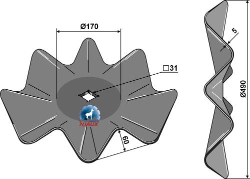 Wavy disc Ø490x5