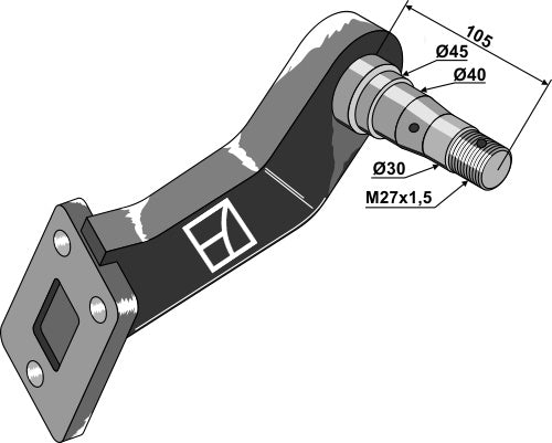 Bearing flange with axle - right model