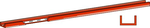 U-shaped rail for scrapers