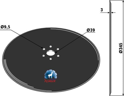Seed drill disc Ø345x3