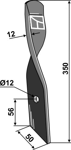 Harrow-blade for Dyna-Drive Jumbo, left