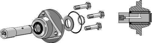 Bearing without cap piece of the bearing with shaft Ø34mm