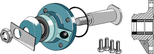 Bearing compl. without cap piece of the bearing