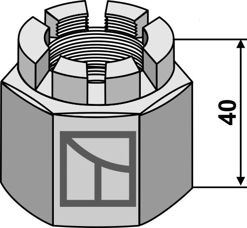 Hexagon castle nut  M 39 x 4 for 40x40 square shaft